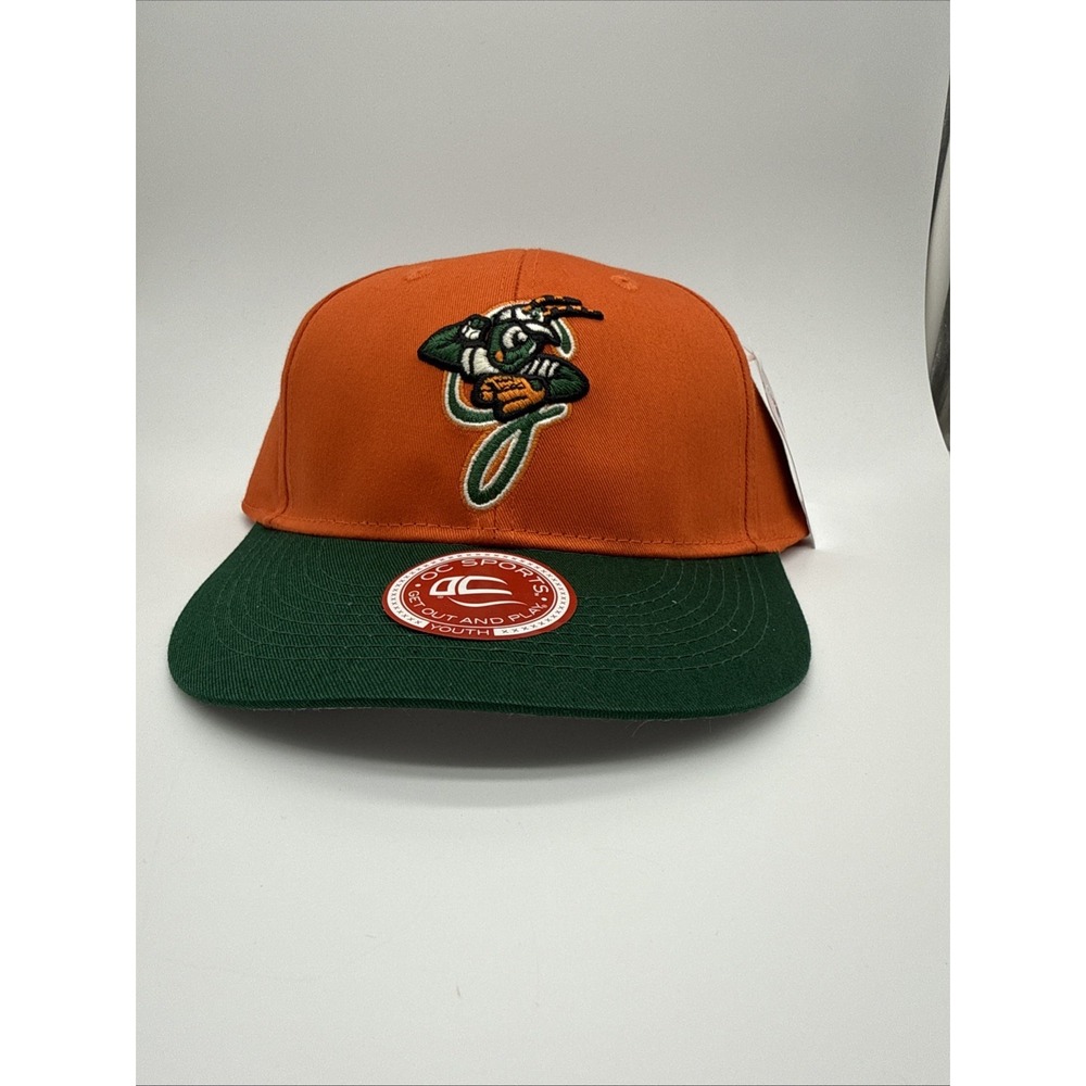 OC Sports‎ Greensboro Grasshoppers MiLB Youth Hat Orange Green Adjustable Cap
